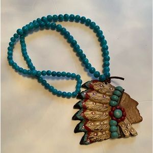 Sookie Sookie Signed Big Chief Necklace & Pendant